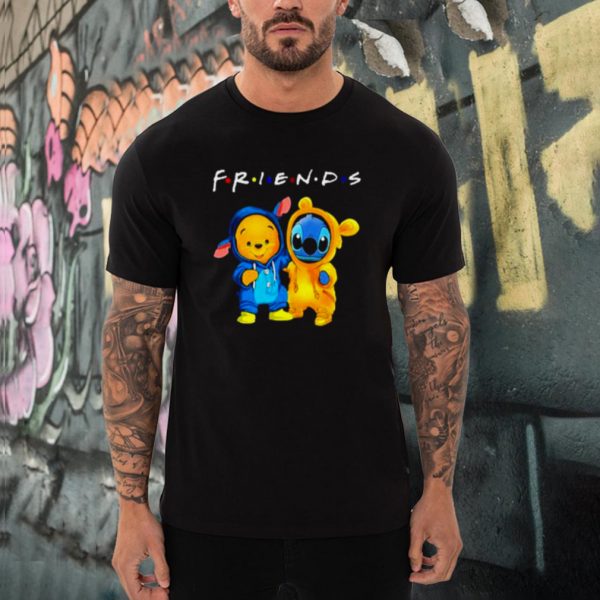 Baby Stitch and Baby Winnie the Pooh friends shirt