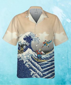 Batman and Superman Beach Surfing Hawaiian Hawaiian Shirt