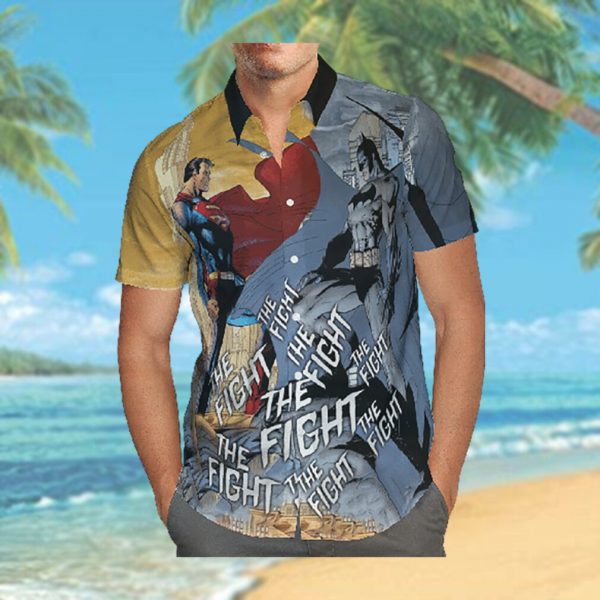 Batman and Superman The Fight Hawaiian Shirt Summer Hawaiian Shirt