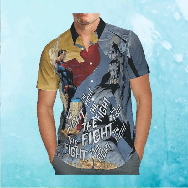 Batman and Superman The Fight Hawaiian Shirt Summer Hawaiian Shirt