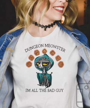 Black cat dungeon meowster Im all the bad guy shirt