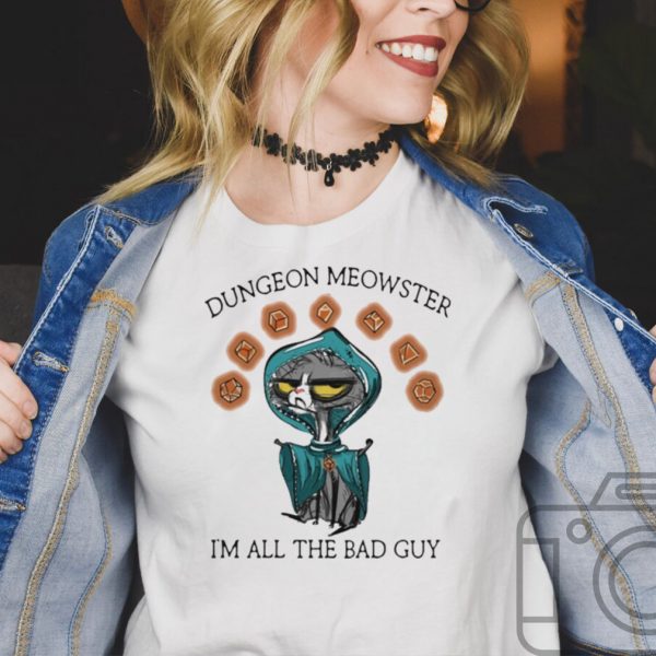 Black cat dungeon meowster Im all the bad guy shirt