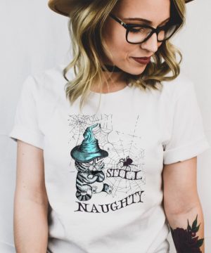 Cat Witch Still Naughty Halloween T shirt