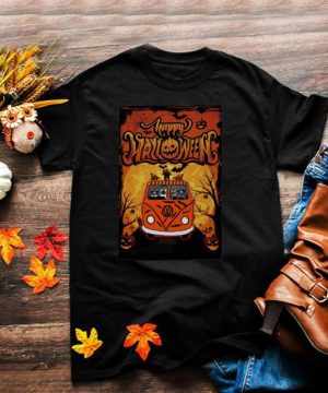 Cat hippie car happy Halloween shirt
