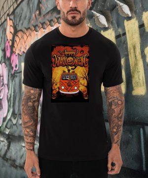 Cat hippie car happy Halloween shirt