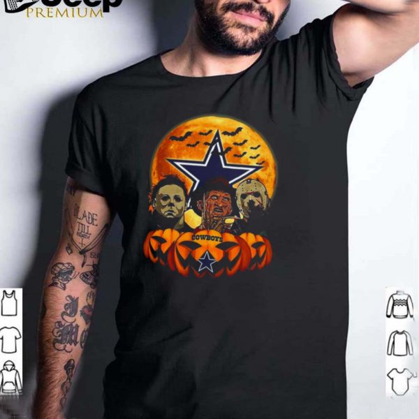 Dallas Cowboys Michael Myers and Freddy Krueger and Jason Voorhees Pumpkin Halloween shirt