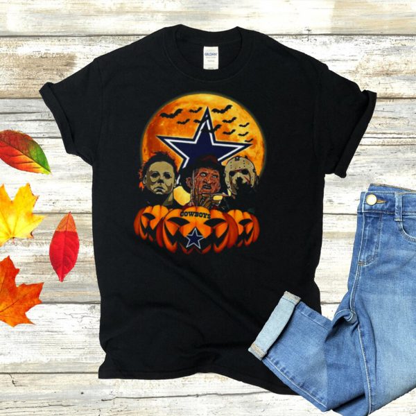 Dallas Cowboys Michael Myers and Freddy Krueger and Jason Voorhees Pumpkin Halloween shirt