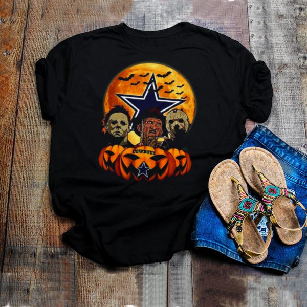 Dallas Cowboys Michael Myers and Freddy Krueger and Jason Voorhees Pumpkin Halloween shirt