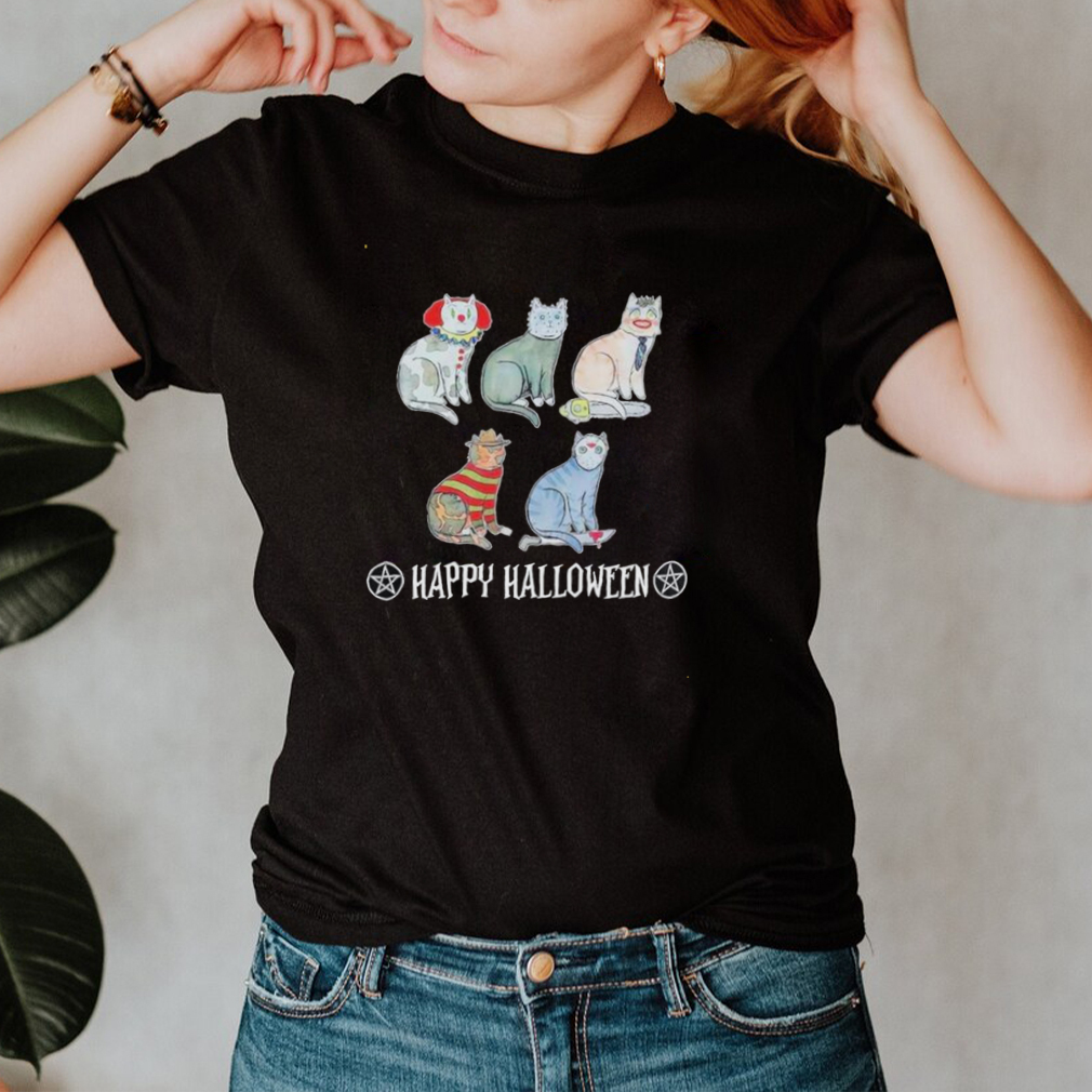Horror Movie Character Cat Happy Halloween shirt Horror Movie Character Cat Happy Halloween shirt