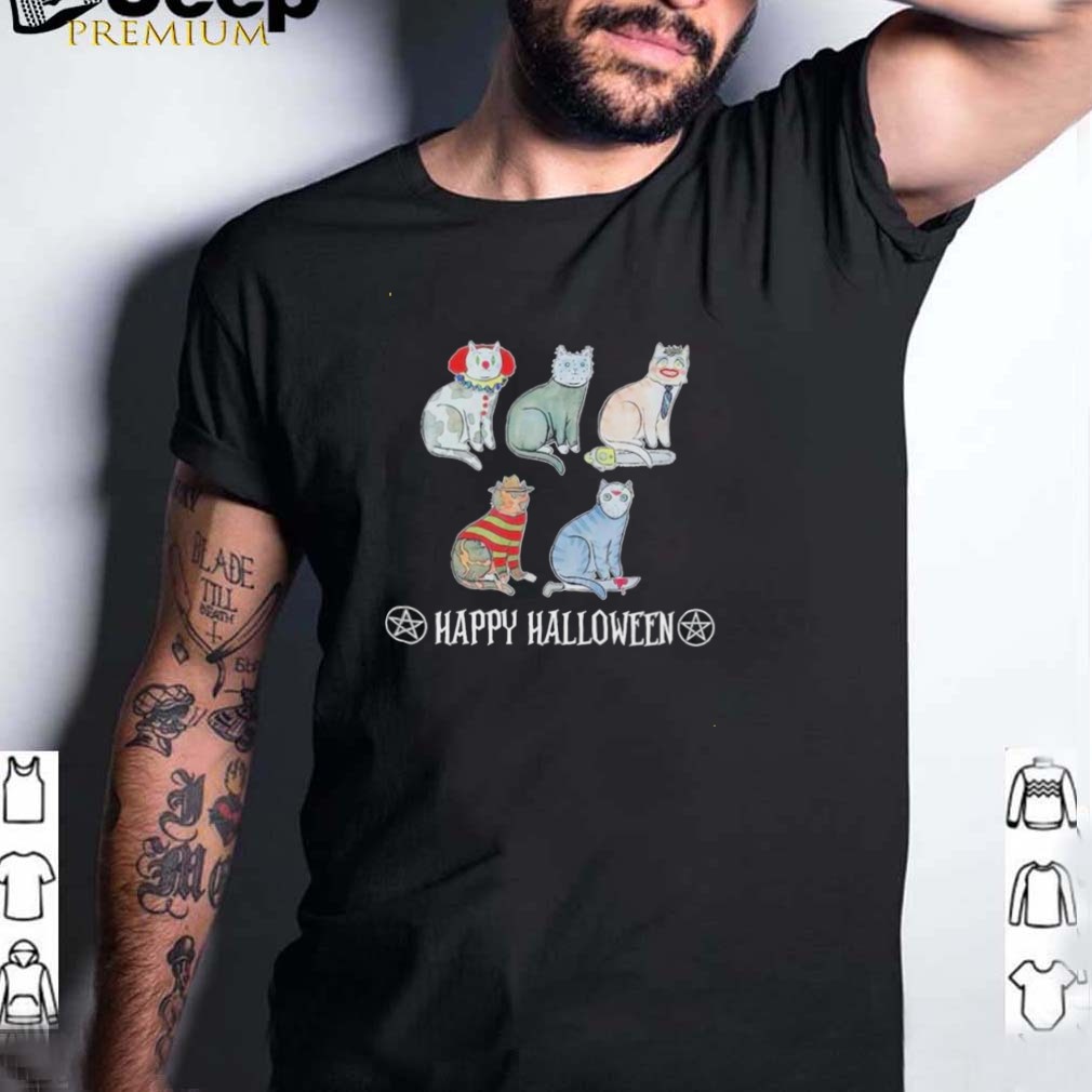 Horror Movie Character Cat Happy Halloween shirt Horror Movie Character Cat Happy Halloween shirt