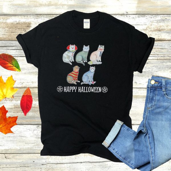 Horror Movie Character Cat Happy Halloween shirt