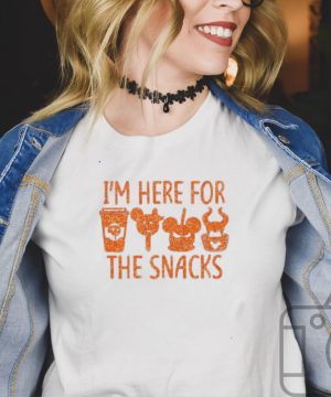 Im Here For The Snacks Disney Jack Skeleton and Witch Halloween shirt