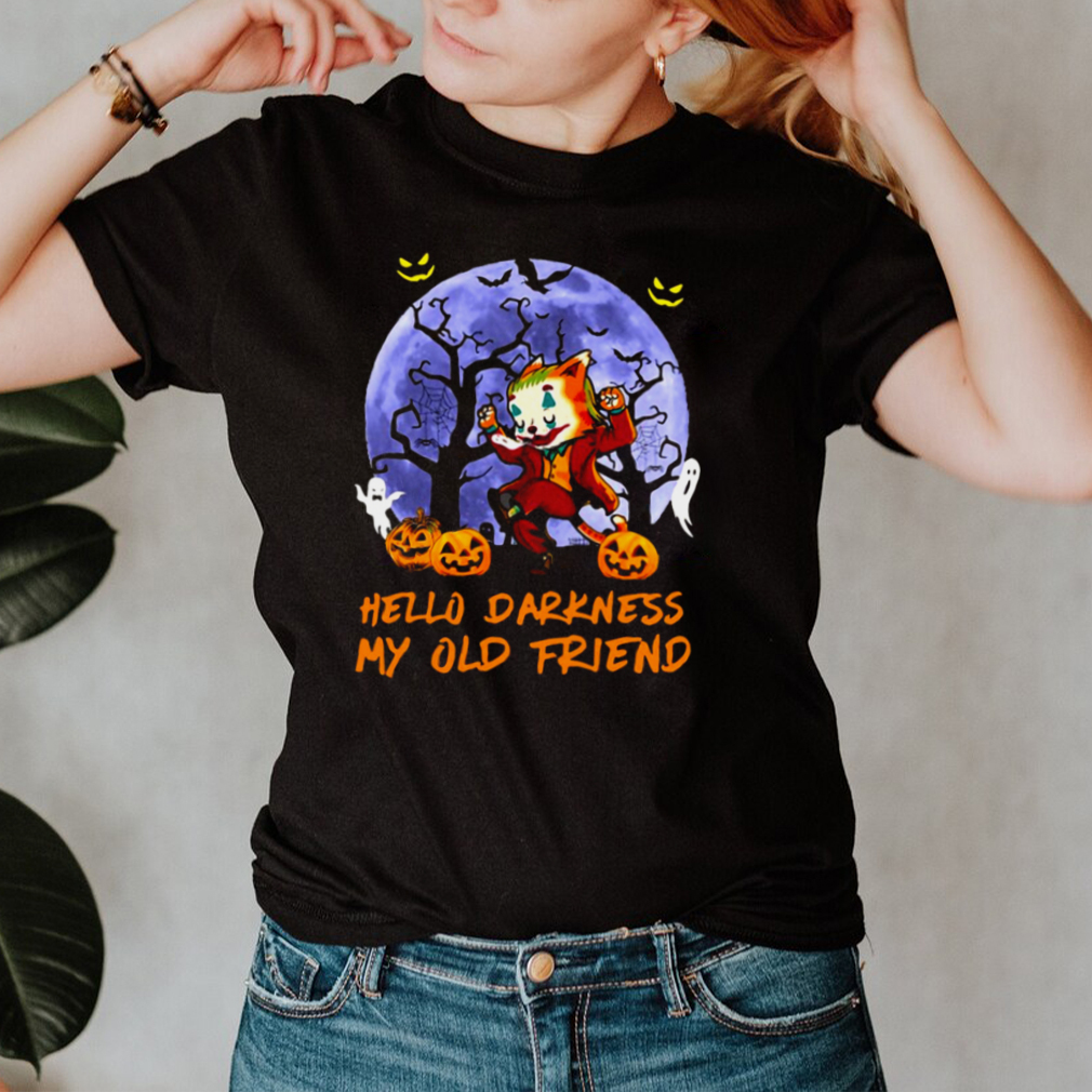 Joker Cat Hello Darkness My Old Friend Halloween T hoodie, tank top, sweater Joker Cat Hello Darkness My Old Friend Halloween T hoodie, tank top, sweater