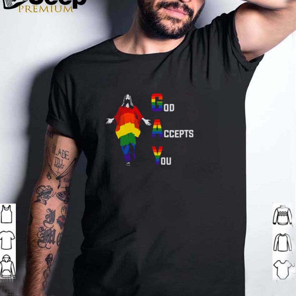 LGBT Pride God Accepts You Jesus Rainbow T hoodie, tank top, sweater LGBT Pride God Accepts You Jesus Rainbow T hoodie, tank top, sweater