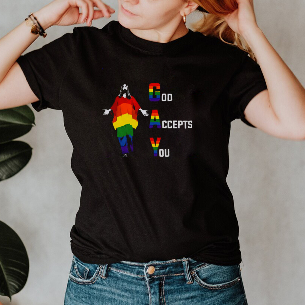 LGBT Pride God Accepts You Jesus Rainbow T hoodie, tank top, sweater LGBT Pride God Accepts You Jesus Rainbow T hoodie, tank top, sweater