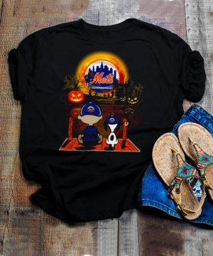 Snoopy and Charlie Brown Pumpkin New York Mets Halloween Moon shirt