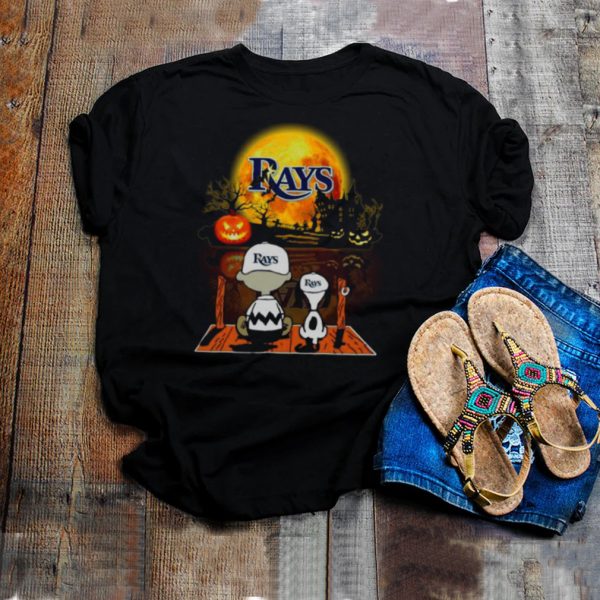 Snoopy and Charlie Brown Pumpkin Tampa Bay Rays Halloween Moon shirt