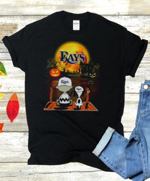 Snoopy and Charlie Brown Pumpkin Tampa Bay Rays Halloween Moon shirt