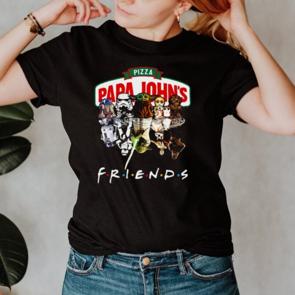 Star Wars Characters Chibi Water Reflection Pizza Papa Johns Friends Shirt