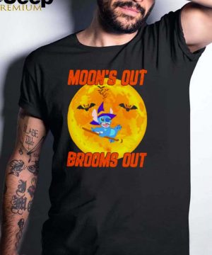 Stitch Halloween moons out brooms out shirt