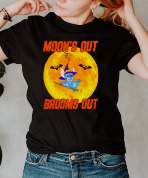 Stitch Halloween moons out brooms out shirt