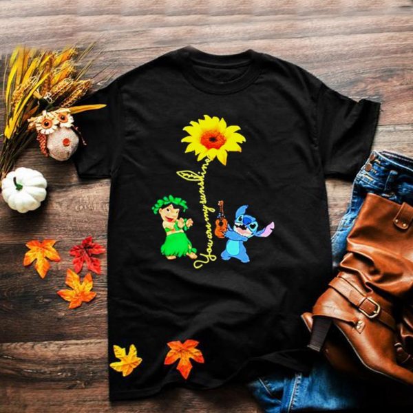 Stitch playing guitar sunflower you are my sunshine shirt