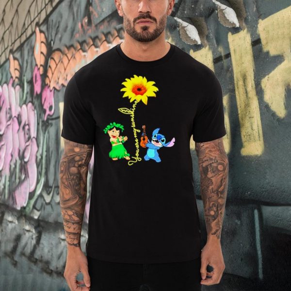 Stitch playing guitar sunflower you are my sunshine shirt