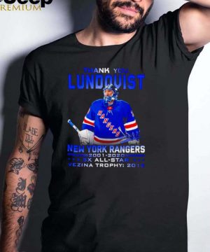 Thank you Lundqvist New York Rangers 2001 2020 signature t shirt