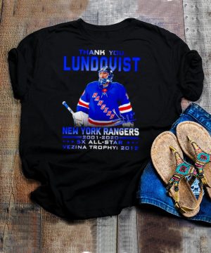 Thank you Lundqvist New York Rangers 2001 2020 signature t shirt