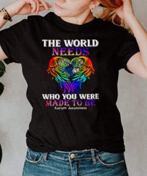 Wings hug heart earth the world needs who you were made to be autism awareness hoodie, tank top, sweater