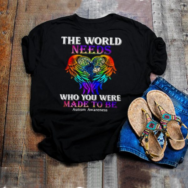 Wings hug heart earth the world needs who you were made to be autism awareness hoodie, tank top, sweater