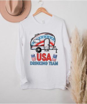 camping usa drinking team american flag shirt1