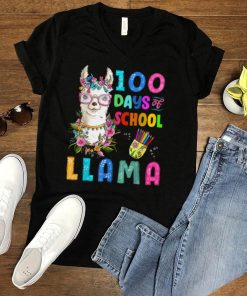 100 Days Of School No Probllama 100th Day Llama Girl Women T Shirt