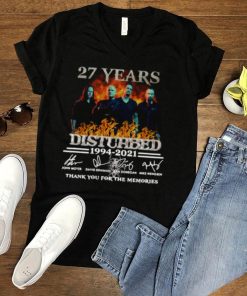 27 years Disturbed 1994 2021 thank you for the memories signatures shirt