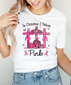 Breast cancer In october i wear Pink ribbon pumpkin T Shirt