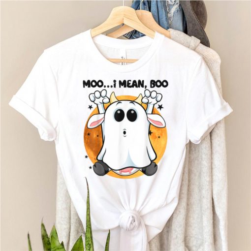 Ghost Cow Moo I Mean Boo Pumpkin Moon Halloween T Shirt