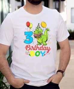 Kids 3 Year Old Gift 3rd Birthday Boy Dinosaur Boys T Shirt
