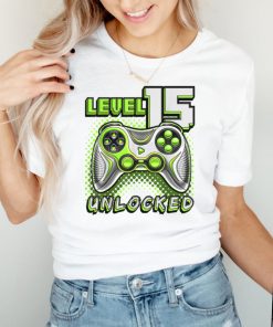 Level 15 Unlocked Video Game 15th Birthday Gamer Boys T Shirt