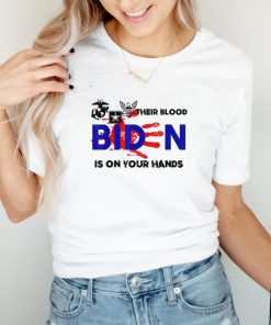 Mens Their Blood Biden Is On Your Hands  Vintage Biden Handprint T Shirt