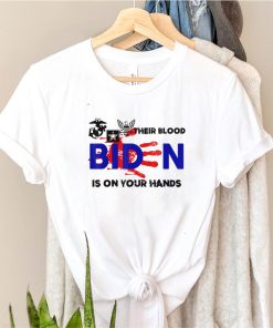 Mens Their Blood Biden Is On Your Hands Vintage Biden Handprint T Shirt