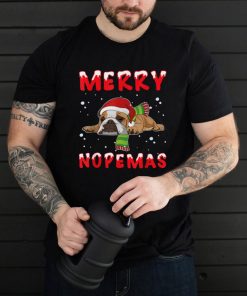 Merry Nopemas Frenchie Nope Lazy Funny Pajamas Christmas T Shirt