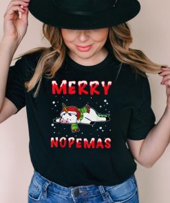Merry Nopemas Unicorn Nope Lazy Funny Pajamas Christmas T Shirt