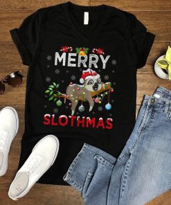 Merry Slothmas Christmas Funny Pajama For Sloth Lovers T Shirt