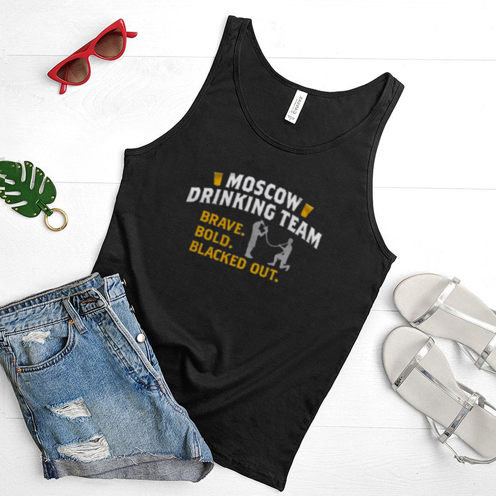 Moscow Drinking Team Brave Bold Blacked Out Shirt Moscow Drinking Team Brave Bold Blacked Out Shirt