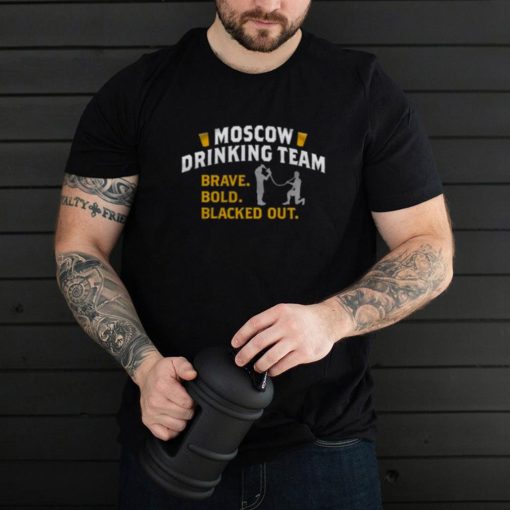 Moscow Drinking Team Brave Bold Blacked Out Shirt