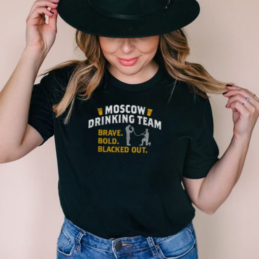 Moscow Drinking Team Brave Bold Blacked Out Shirt
