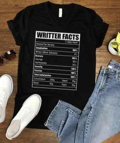 Nutrition Fact Writer Books Author T Shirt