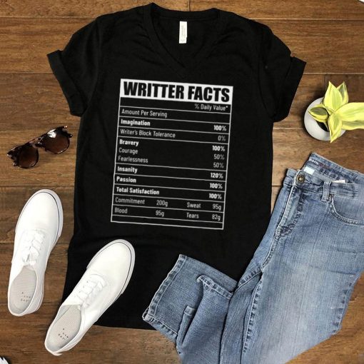 Nutrition Fact Writer Books Author T Shirt