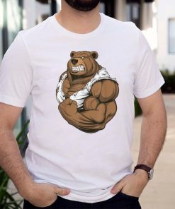 Papa Bear and Baby Bear Cub for Tough Gym Dad Fitness T Shirt