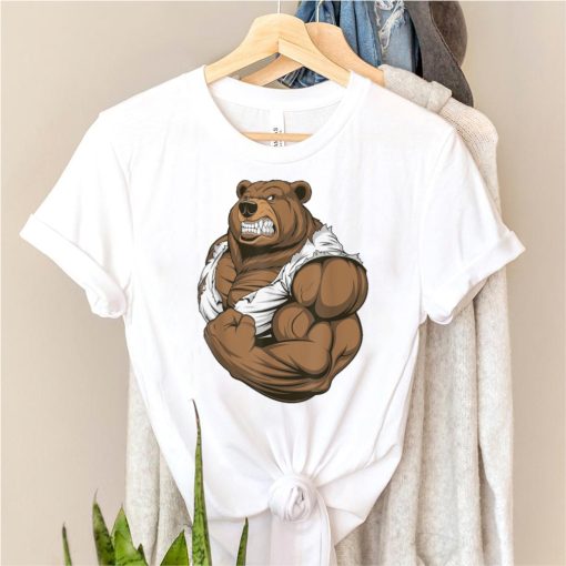 Papa Bear and Baby Bear Cub for Tough Gym Dad Fitness T Shirt